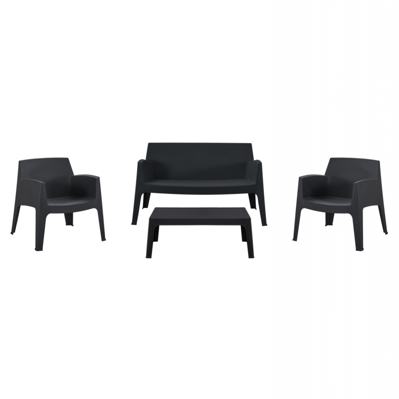ΣΕΤ LOUNGE 4ΤΜΧ SLEEK HM21275.02 ΜΑΥΡΟ ΠΟΛΥΠΡΟΠΥΛΕΝΙΟ