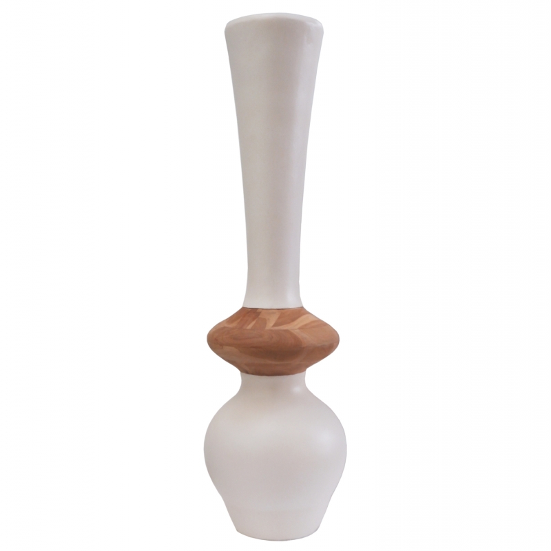 ΔΙΑΚΟΣΜΗΤΙΚΟ ΒΑΖΟ ΔΑΠΕΔΟΥ NEBULA HM4660.02M FIBER CEMENT ΛΕΥΚΟ--ΞΥΛΟ ΤΕΑΚ Φ45x143Υεκ