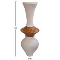 ΔΙΑΚΟΣΜΗΤΙΚΟ ΒΑΖΟ ΔΑΠΕΔΟΥ NEBULA HM4660.02S FIBER CEMENT ΛΕΥΚΟ--ΞΥΛΟ ΤΕΑΚ Φ45x120Υεκ