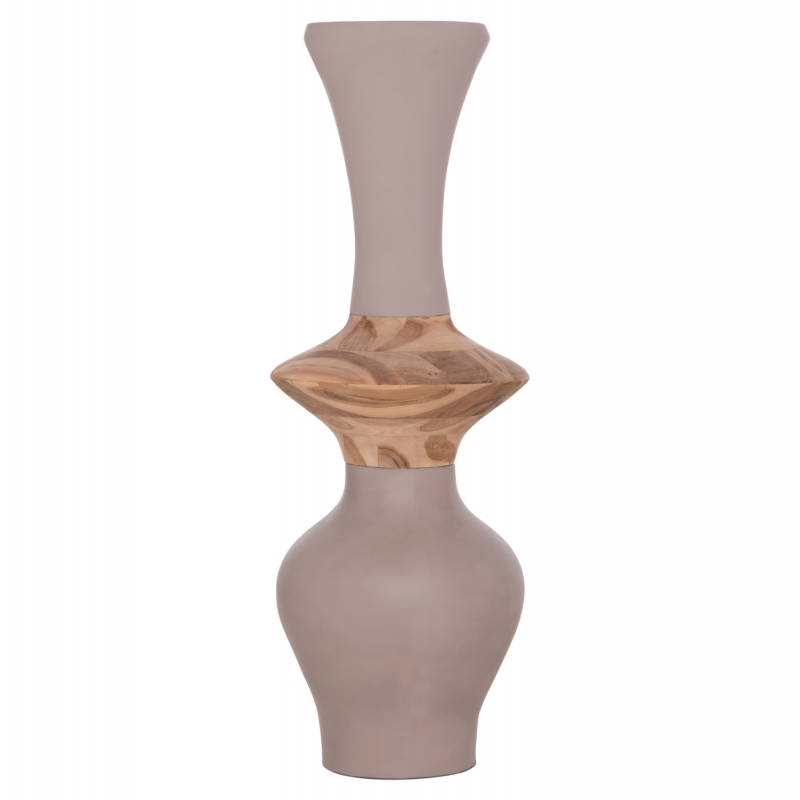 ΔΙΑΚΟΣΜΗΤΙΚΟ ΒΑΖΟ ΔΑΠΕΔΟΥ NEBULA HM4660.05S FIBER CEMENT TAUPE--ΞΥΛΟ ΤΕΑΚ Φ45x115Υεκ