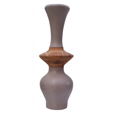 ΔΙΑΚΟΣΜΗΤΙΚΟ ΒΑΖΟ ΔΑΠΕΔΟΥ NEBULA HM4660.05S FIBER CEMENT TAUPE--ΞΥΛΟ ΤΕΑΚ Φ45x120Υεκ