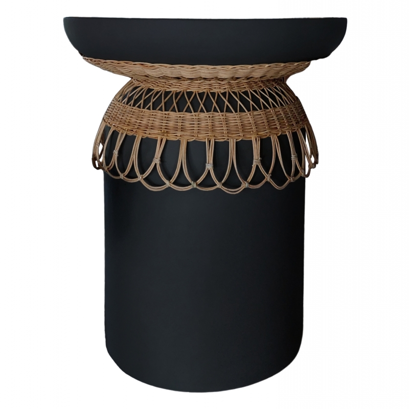 ΒΟΗΘΗΤΙΚΟ ΤΡΑΠΕΖΙ PRILEP HM18159.01 FIBER CEMENT ΜΑΥΡΟ & RATTAN--Φ60x76,5Υεκ ΒΟΗΘΗΤΙΚΟ ΤΡΑΠΕΖΙ PRILEP HM18159.01 FIBER CEMENT ΜΑΥΡΟ & RATTAN--Φ60x76,5Υεκ