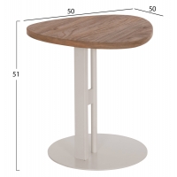 ΒΟΗΘΗΤΙΚΟ ΤΡΑΠΕΖΙ ΟΒΑΛ ALPER HM18328 MDF SONAMA--ΜΕΤΑΛΛΟ ΛΕΥΚΟ 50x50x51Υεκ.