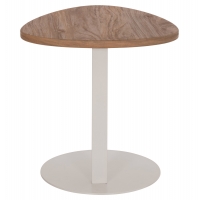 ΒΟΗΘΗΤΙΚΟ ΤΡΑΠΕΖΙ ΟΒΑΛ ALPER HM18328 MDF SONAMA--ΜΕΤΑΛΛΟ ΛΕΥΚΟ 50x50x51Υεκ.