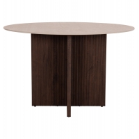 ΤΡΑΠΕΖΙ ΤΡΑΠΕΖΑΡΙΑΣ ΣΤΡΟΓΓΥΛΟ SKY HM18331 ΚΕΡΑΜΙΚΟ TOP ΟΨΗ ΤΡΑΒΕΡΤΙΝΑΣ Φ120x76Υεκ