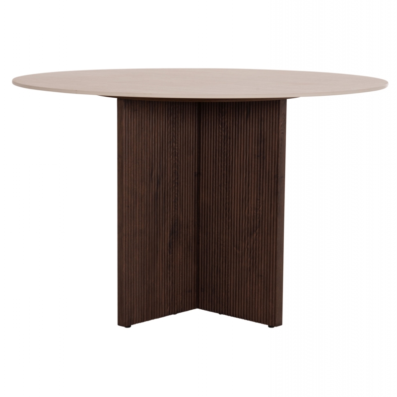 ΤΡΑΠΕΖΙ ΤΡΑΠΕΖΑΡΙΑΣ ΣΤΡΟΓΓΥΛΟ SKY HM18331 ΚΕΡΑΜΙΚΟ TOP ΟΨΗ ΤΡΑΒΕΡΤΙΝΑΣ Φ120x76Υεκ