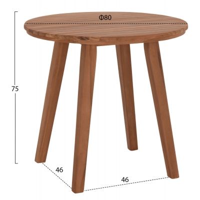 TΡΑΠΕΖΙ ΤΡΑΠΕΖΑΡΙΑΣ ΣΤΡΟΓΓΥΛΟ DANTE HM6379 ΞΥΛΟ TEAK Φ80x75Υεκ. TΡΑΠΕΖΙ ΤΡΑΠΕΖΑΡΙΑΣ ΣΤΡΟΓΓΥΛΟ DANTE HM6379 ΞΥΛΟ TEAK Φ80x75Υεκ.