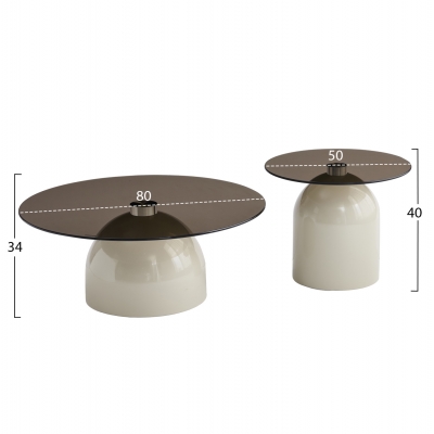 ΣΕΤ 2 ΤΡΑΠΕΖΙΑ ΣΑΛΟΝΙΟΥ BELLINS HM18313.04 ΜΠΕΖ ΜΕΤΑΛ.ΒΑΣΕΙΣ--ΓΥΑΛΙ Φ50εκ & Φ80εκ ΣΕΤ 2 ΤΡΑΠΕΖΙΑ ΣΑΛΟΝΙΟΥ BELLINS HM18313.04 ΜΠΕΖ ΜΕΤΑΛ.ΒΑΣΕΙΣ--ΓΥΑΛΙ Φ50εκ & Φ80εκ