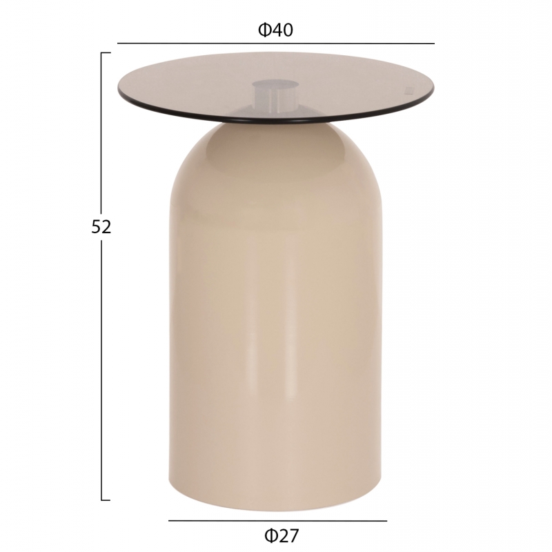 ΣΕΤ 2 ΤΡΑΠΕΖΙΑ ΣΑΛΟΝΙΟΥ BELLINS HM18313.04 ΜΠΕΖ ΜΕΤΑΛ.ΒΑΣΕΙΣ--ΓΥΑΛΙ Φ50εκ & Φ80εκ