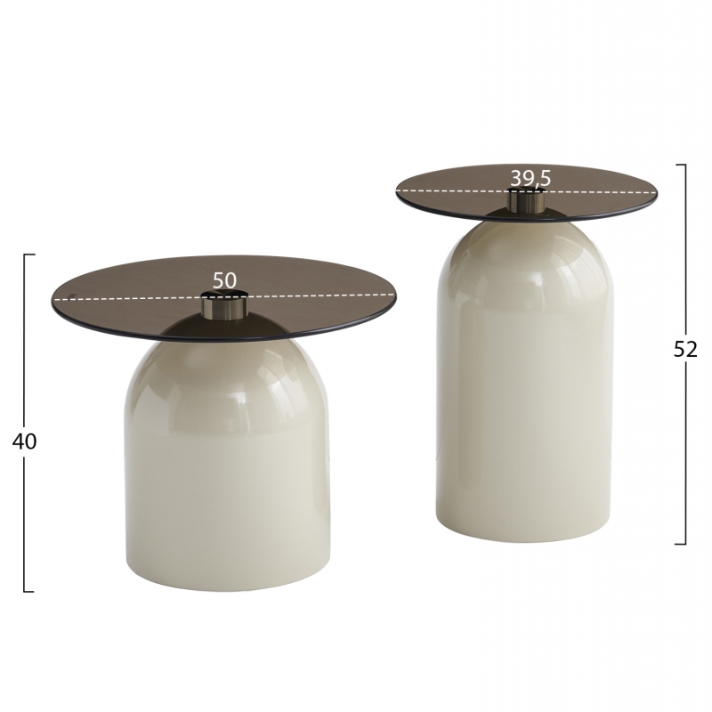 ΣΕΤ 2 ΤΡΑΠΕΖΙΑ ΣΑΛΟΝΙΟΥ BELLINS HM18314.04 ΜΠΕΖ ΜΕΤΑΛ.ΒΑΣΕΙΣ--ΓΥΑΛΙ Φ50εκ & Φ39,5εκ ΣΕΤ 2 ΤΡΑΠΕΖΙΑ ΣΑΛΟΝΙΟΥ BELLINS HM18314.04 ΜΠΕΖ ΜΕΤΑΛ.ΒΑΣΕΙΣ--ΓΥΑΛΙ Φ50εκ & Φ39,5εκ