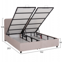 ΚΡΕΒΑΤΙ ΜΕ ΑΠΟΘ.ΧΩΡΟ DOLORES HM631.32 ΜΠΕΖ ΥΦΑΣΜΑ- ΓΙΑ ΣΤΡΩΜΑ 160x200εκ