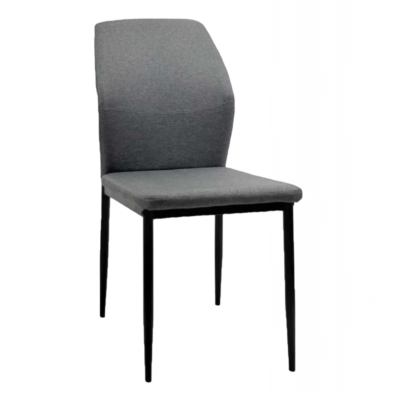 ΚΑΡΕΚΛΑ ΤΡΑΠΕΖΑΡΙΑΣ DIAZ HM18346.01 ΓΚΡΙ ΥΦΑΣΜΑ-ΜΕΤΑΛΛΙΚΑ ΠΟΔΙΑ ΜΑΥΡΑ 41,5x52x87Υεκ.