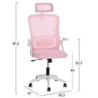 ΚΑΡΕΚΛΑ ΓΡΑΦΕΙΟΥ BLAZER HM1205.04 ΡΟΖ MESH-ΛΕΥΚΟΣ ΣΚΕΛΕΤΟΣ NYLON 60,5x47x85,5Υεκ.