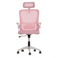 ΚΑΡΕΚΛΑ ΓΡΑΦΕΙΟΥ BLAZER HM1205.04 ΡΟΖ MESH-ΛΕΥΚΟΣ ΣΚΕΛΕΤΟΣ NYLON 60,5x47x85,5Υεκ.