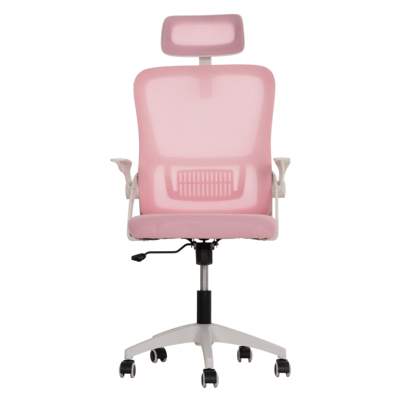 ΚΑΡΕΚΛΑ ΓΡΑΦΕΙΟΥ BLAZER HM1205.04 ΡΟΖ MESH-ΛΕΥΚΟΣ ΣΚΕΛΕΤΟΣ NYLON 60,5x47x85,5Υεκ.