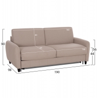 ΚΑΝΑΠΕΣ-ΚΡΕΒΑΤΙ ΜΕ ΑΝΑΔΙΠΛ.ΣΤΡΩΜΑ ETUDINE HM3311.02 ΜΠΕΖ ΥΦΑΣΜΑ 190x98x90Υεκ