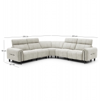 ΓΩΝΙΑΚΟΣ ΚΑΝΑΠΕΣ ΜΕ RECLINE ORACLE HM3290.02 ΜΠΕΖ ΥΦΑΣΜΑ 293x293x98Υεκ.