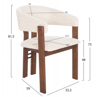 ΣΕΤ ΤΡΑΠΕΖΑΡΙΑΣ 7ΤΜΧ ZARRA HM21338.01 ΤΡΑΠΕΖΙ ΑΠΟ MDF--ΚΑΡΕΚΛΕΣ ΜΕ ΜΠΟΥΚΛΕ ΥΦΑΣΜΑ