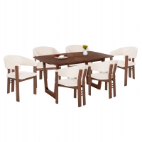 ΣΕΤ ΤΡΑΠΕΖΑΡΙΑΣ 7ΤΜΧ ZARRA HM21338.01 ΤΡΑΠΕΖΙ ΑΠΟ MDF--ΚΑΡΕΚΛΕΣ ΜΕ ΜΠΟΥΚΛΕ ΥΦΑΣΜΑ