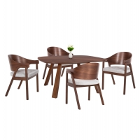 ΣΕΤ ΤΡΑΠΕΖΑΡΙΑΣ 5ΤΜΧ RINER HM21340 ΤΕΤΡΑΓΩΝΟ ΤΡΑΠΕΖΙ ΑΠΟ MDF--ΚΑΡΕΚΛΕΣ ΑΠΟ RUBBERWOOD