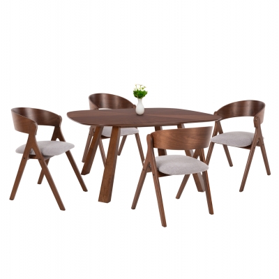 ΣΕΤ ΤΡΑΠΕΖΑΡΙΑΣ 5ΤΜΧ NEKKER HM21340.01 ΤΡΑΠΕΖΙ ΑΠΟ MDF--ΚΑΡΕΚΛΕΣ ΑΠΟ RUBBERWOOD