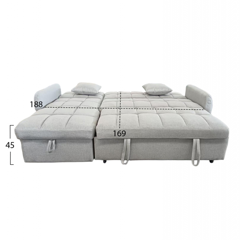 ΓΩΝΙΑΚΟΣ ΚΑΝΑΠΕΣ-ΚΡΕΒΑΤΙ ΑΝΑΣΤΡΕΨΙΜΟΣ NEZU HM3294.02 ΜΠΕΖ ΥΦΑΣΜΑ 213x145x83Υεκ. ΓΩΝΙΑΚΟΣ ΚΑΝΑΠΕΣ-ΚΡΕΒΑΤΙ ΑΝΑΣΤΡΕΨΙΜΟΣ NEZU HM3294.02 ΜΠΕΖ ΥΦΑΣΜΑ 213x145x83Υεκ.