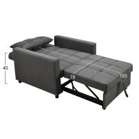 ΠΟΛΥΘΡΟΝΑ-ΚΡΕΒΑΤΙ MERO HM3306.01 ΓΚΡΙ ΥΦΑΣΜΑ 98x85x88Υεκ.