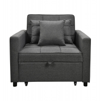 ΠΟΛΥΘΡΟΝΑ-ΚΡΕΒΑΤΙ MERO HM3306.01 ΓΚΡΙ ΥΦΑΣΜΑ 98x85x88Υεκ.