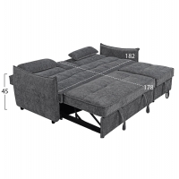 ΚΑΝΑΠΕΣ ΚΡΕΒΑΤΙ 2-ΘΕΣΙΟΣ VELAR HM3305.01 ΓΚΡΙ ΥΦΑΣΜΑ 208x86x85Υεκ.