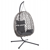 ΚΡΕΜΑΣΤΗ ΦΩΛΙΑ NESTA HM6468.01 ΓΚΡΙ ΜΕΤΑΛΛΟ & P.E.RATTAN 100x100x190Υεκ.