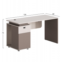 ΓΡΑΦΕΙΟ ΜΕ ΑΡΙΣΤΕΡΟ ΝΤΟΥΛΑΠΙ NEWLINE HM18274L ΜΕΛΑΜΙΝΗ ΕΚΡΟΥ-ΑΝΟΙΧΤΟ ΚΑΦΕ 120x60x75Υ