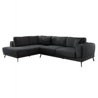 ΚΑΝΑΠΕΣ ΚΡΕΒΑΤΙ ΑΡΙΣΤΕΡΗ ΓΩΝΙΑ ZENORA HM3337.01L ΣΚΟΥΡΟ ΓΚΡΙ ΥΦΑΣΜΑ 303x214x80Υεκ