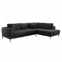 ΚΑΝΑΠΕΣ ΚΡΕΒΑΤΙ ΔΕΞΙΑ ΓΩΝΙΑ ZENORA HM3337.01R ΣΚΟΥΡΟ ΓΚΡΙ ΥΦΑΣΜΑ 303x214x80Υεκ