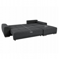 ΚΑΝΑΠΕΣ ΚΡΕΒΑΤΙ ΔΕΞΙΑ ΓΩΝΙΑ COMFYRA HM3336.01R ΓΚΡΙ ΥΦΑΣΜΑ 270x181x75Υεκ