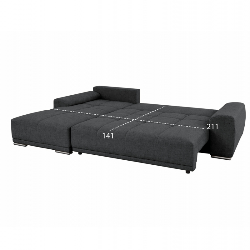 ΚΑΝΑΠΕΣ ΚΡΕΒΑΤΙ ΑΡΙΣΤΕΡΗ ΓΩΝΙΑ COMFYRA HM3336.01L ΓΚΡΙ ΥΦΑΣΜΑ 270x181x75Υεκ