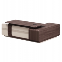 ΓΡΑΦΕΙΟ ΑΡΙΣΤΕΡΗ ΓΩΝΙΑ ΣΕΙΡΑ PRESIDENT HM2146L ΜΕΛΑΜΙΝΗ ΣΕ ΚΑΡΥΔΙ-ΜΠΕΖ 240x180x76Υεκ