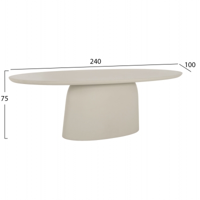 ΤΡΑΠΕΖΙ ΤΡΑΠΕΖΑΡΙΑΣ ΟΒΑΛ BRECCAN HM6577.02 ΜΠΕΖ FIBER CEMENT 240x100x75Υεκ. ΤΡΑΠΕΖΙ ΤΡΑΠΕΖΑΡΙΑΣ ΟΒΑΛ BRECCAN HM6577.02 ΜΠΕΖ FIBER CEMENT 240x100x75Υεκ.