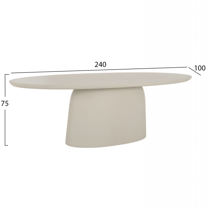 ΤΡΑΠΕΖΙ ΤΡΑΠΕΖΑΡΙΑΣ ΟΒΑΛ BRECCAN HM6577.02 ΜΠΕΖ FIBER CEMENT 240x100x75Υεκ. ΤΡΑΠΕΖΙ ΤΡΑΠΕΖΑΡΙΑΣ ΟΒΑΛ BRECCAN HM6577.02 ΜΠΕΖ FIBER CEMENT 240x100x75Υεκ.