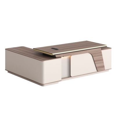 ΓΡΑΦΕΙΟ ΔΕΞΙΑ ΓΩΝΙΑ SUPERON HM2136R ΜΕΛΑΜΙΝΗ ΦΥΣΙΚΟ-ΜΠΕΖ--LED ΦΩΤΙΣΜΟΣ 240x180x76Υ