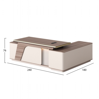 ΓΡΑΦΕΙΟ ΑΡΙΣΤΕΡΗ ΓΩΝΙΑ SUPERON HM2136L ΜΕΛΑΜΙΝΗ ΦΥΣΙΚΟ-ΜΠΕΖ--LED ΦΩΤΙΣΜΟΣ 240x180x76Υεκ