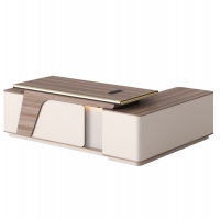 ΓΡΑΦΕΙΟ ΑΡΙΣΤΕΡΗ ΓΩΝΙΑ SUPERON HM2136L ΜΕΛΑΜΙΝΗ ΦΥΣΙΚΟ-ΜΠΕΖ--LED ΦΩΤΙΣΜΟΣ 240x180x76Υεκ