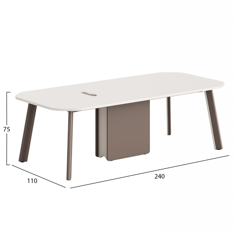 ΓΡΑΦΕΙΟ ΣΥΝΕΡΓΑΣΙΑΣ NEWLINE HM18278 ΜΕΛΑΜΙΝΗ ΚΡΕΜ-ΠΟΔΙΑ ΑΛΟΥΜΙΝΙΟΥ 240x110x75Υεκ