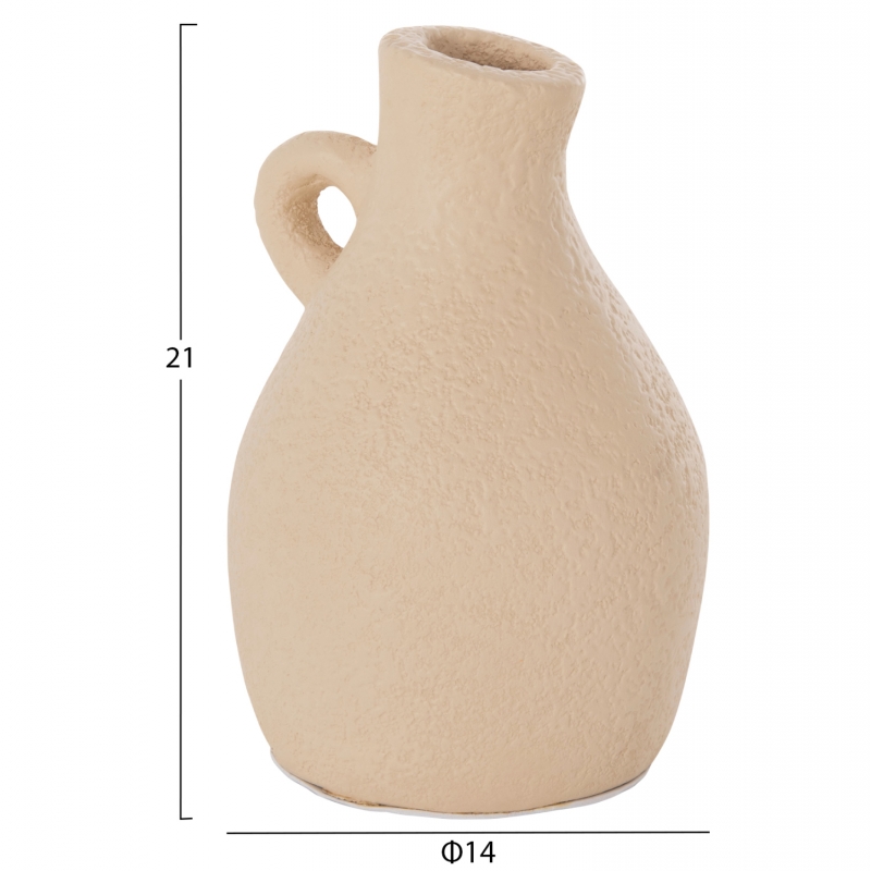 ΕΠΙΤΡΑΠΕΖΙΟ ΔΙΑΚΟΣΜΗΤΙΚΟ ΒΑΖΟ DECANT HM4667.02L ΤΕΡΑΚΟΤΑ ΣΕ ΚΡΕΜ--Φ14x21Υεκ.