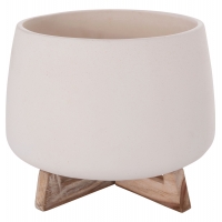 ΓΛΑΣΤΡΑ ΕΣ.ΧΩΡΟΥ FRELLO HM4674.02L ΛΕΥΚΟ FIBER CEMENT--TEAK ΒΑΣΗ 29x29x23,5Υεκ.