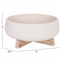 ΓΛΑΣΤΡΑ ΕΣ.ΧΩΡΟΥ FRELLO HM4674.02M ΛΕΥΚΟ FIBER CEMENT--TEAK ΒΑΣΗ 27x26,5x12Υεκ.