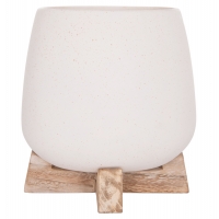 ΓΛΑΣΤΡΑ ΕΣ.ΧΩΡΟΥ FRELLO HM4674.02S ΛΕΥΚΟ FIBER CEMENT--TEAK ΒΑΣΗ 14,5x14,5x16Υεκ.