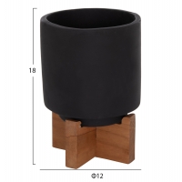 ΣΕΤ 3 ΓΛΑΣΤΡΕΣ ΜΕ TEAK ΒΑΣΕΙΣ TANTI HM4685.01 FIBER CEMENT ΣΕ ΜΑΥΡΟ ΧΡΩΜΑ