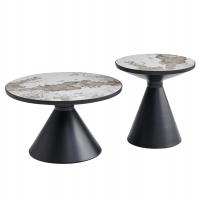 ΣΕΤ 2 ΤΡΑΠΕΖΙA ΣΑΛΟΝΙΟΥ LYNX HM18316.92 Β' ΔΙΑΛΟΓΗΣ-ΜΕΤΑΛΛΟ & SINTERED STONE TOP