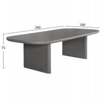 ΤΡΑΠΕΖΙ ΤΡΑΠΕΖΑΡΙΑΣ FIBER CEMENT AZAMI HM6600.01 ΓΚΡΙ 240x100x75Υεκ.