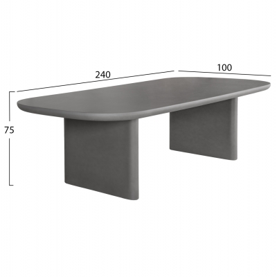 ΤΡΑΠΕΖΙ ΤΡΑΠΕΖΑΡΙΑΣ FIBER CEMENT AZAMI HM6600.01 ΓΚΡΙ 240x100x75Υεκ.